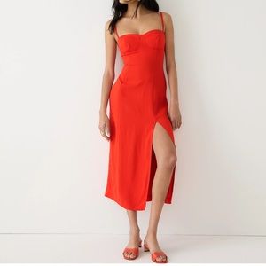 NWT J.CREW Invite dress in crepe in Ripe Persimmon color